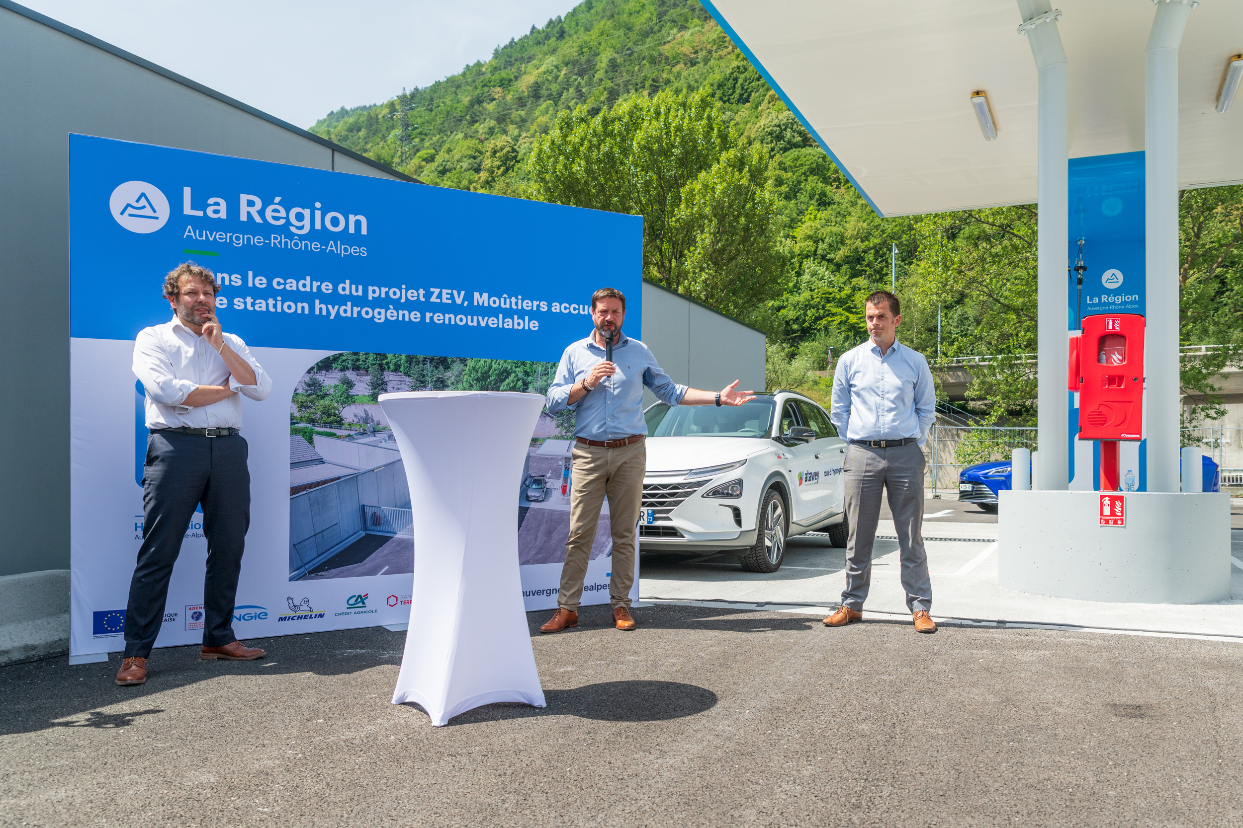 Inauguration station hydrogène Moutiers 17/06/2022 /  Fabrice Pannecoucke Crédit photo  J. Pruniaux Agence Argo - Région Auvergne-Rhône-Alpes