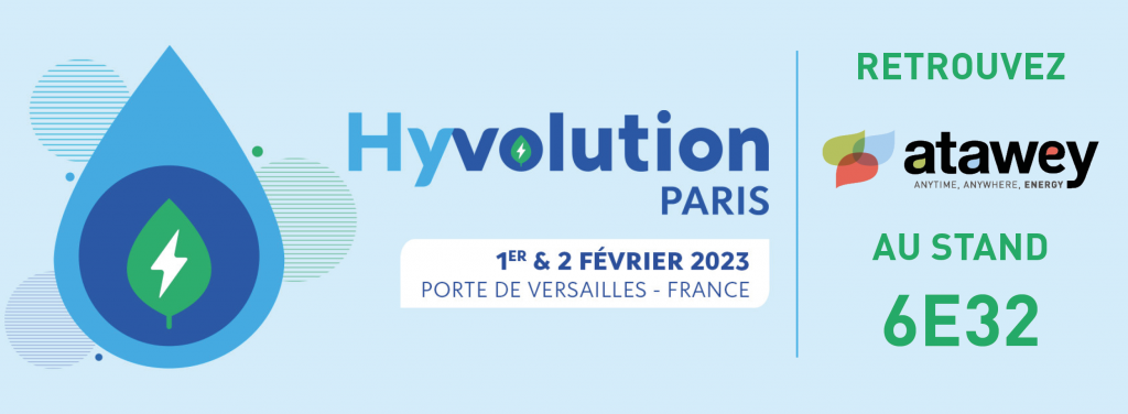 Photo exprimant la participation d'Atawey au salon Hyvolution qui se trouvera à Paris. 