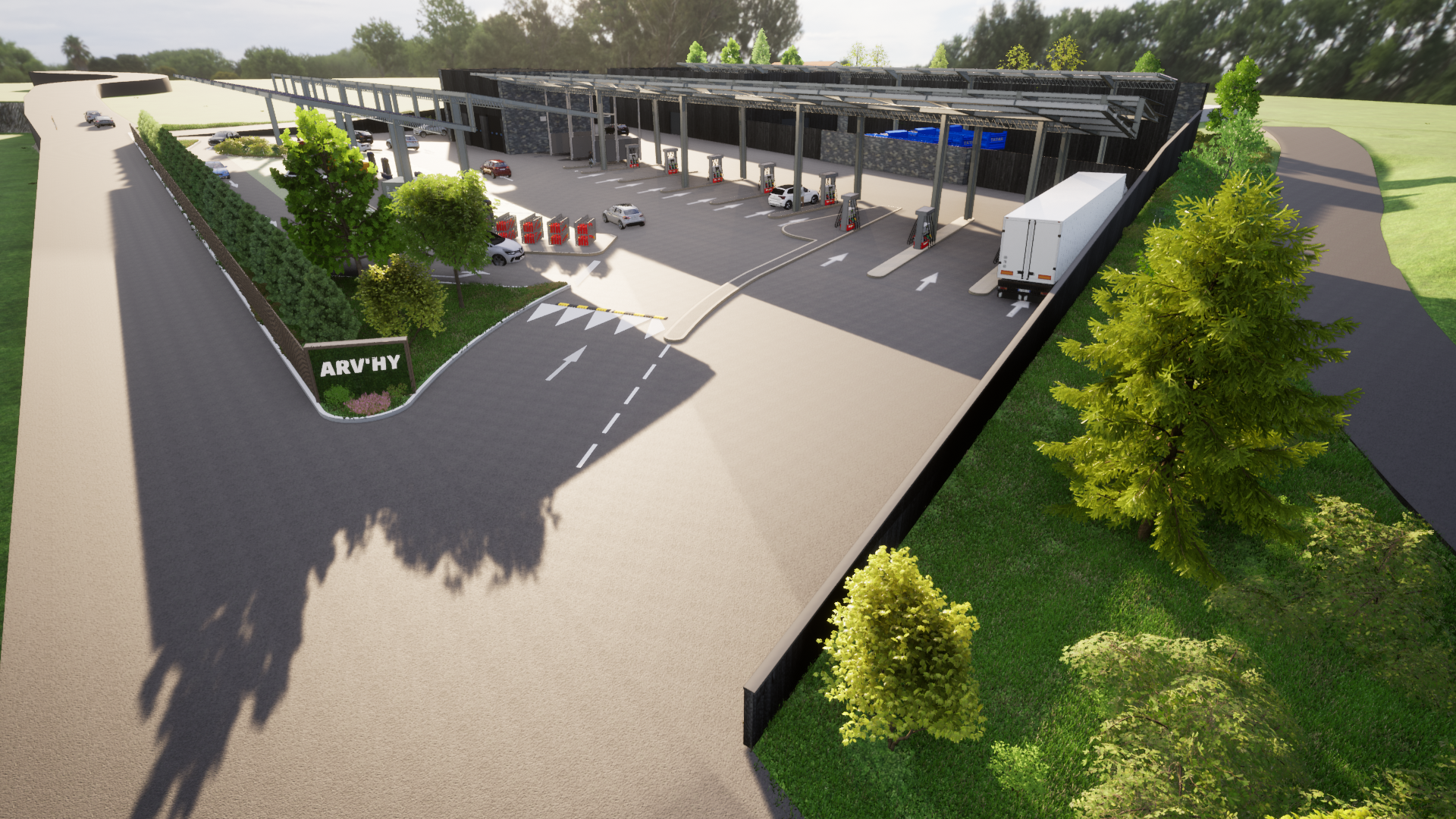 Image 3D de la station hydrogène d'Arv'Hy